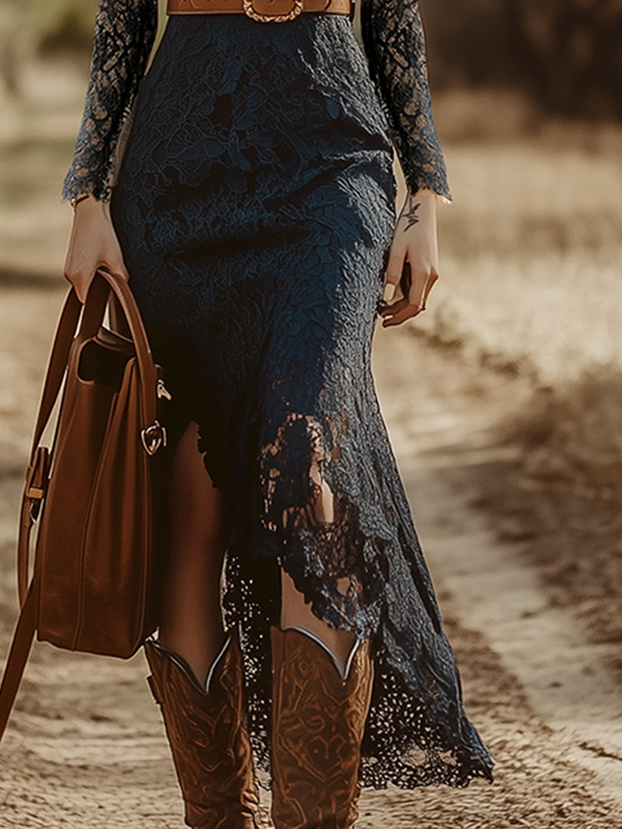Women's V Neck Midi Dress