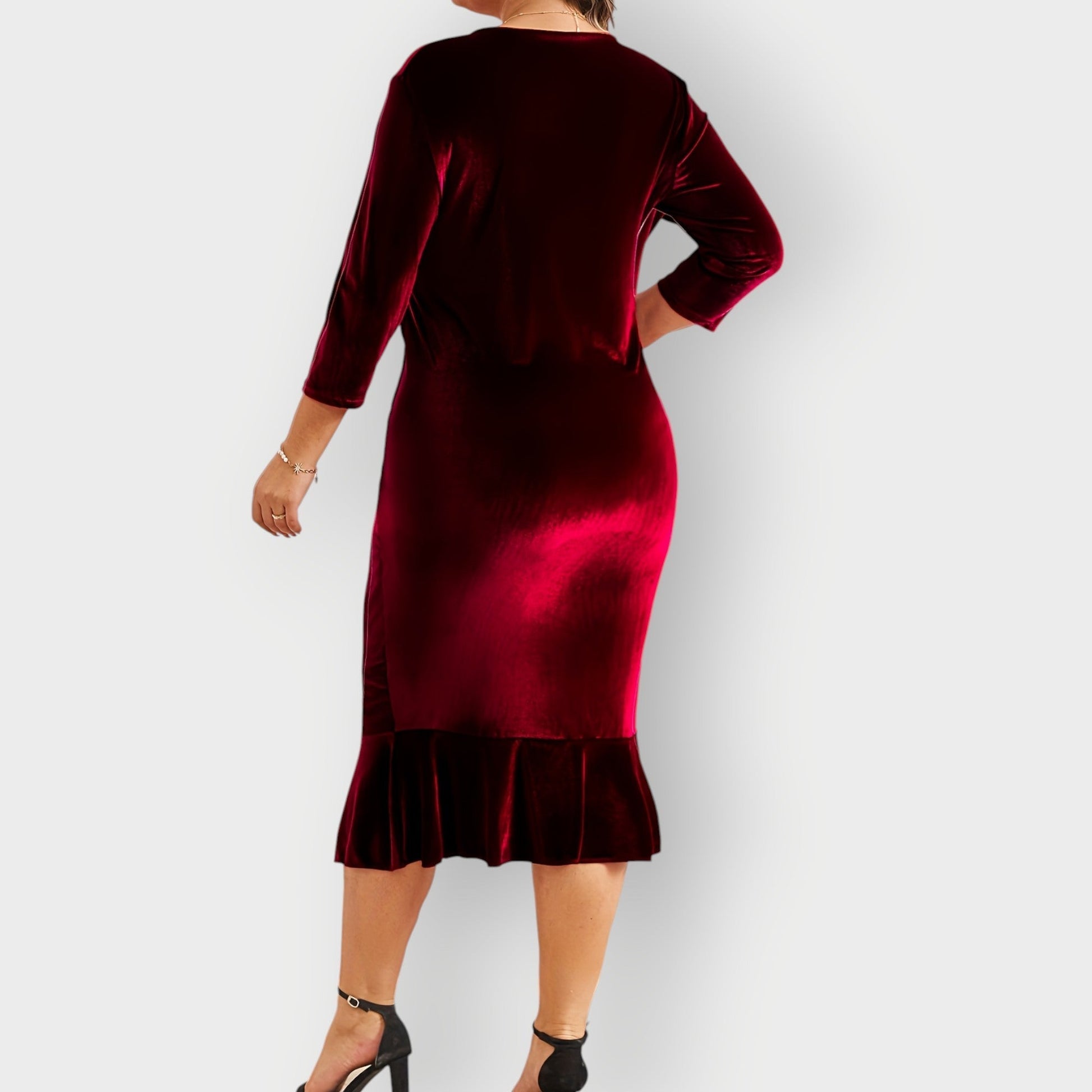 Women's V Neck Midi Dress