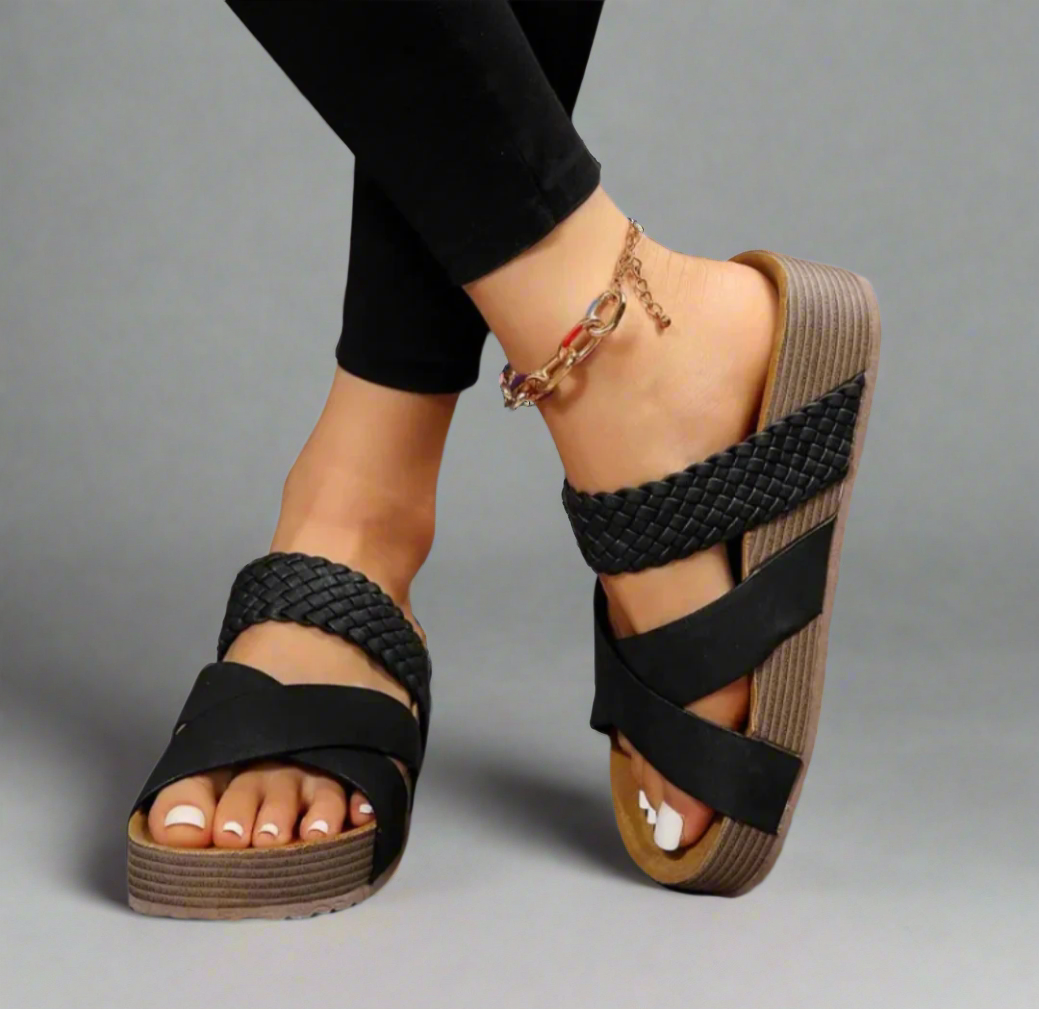 Women's Platform Sandals – Black