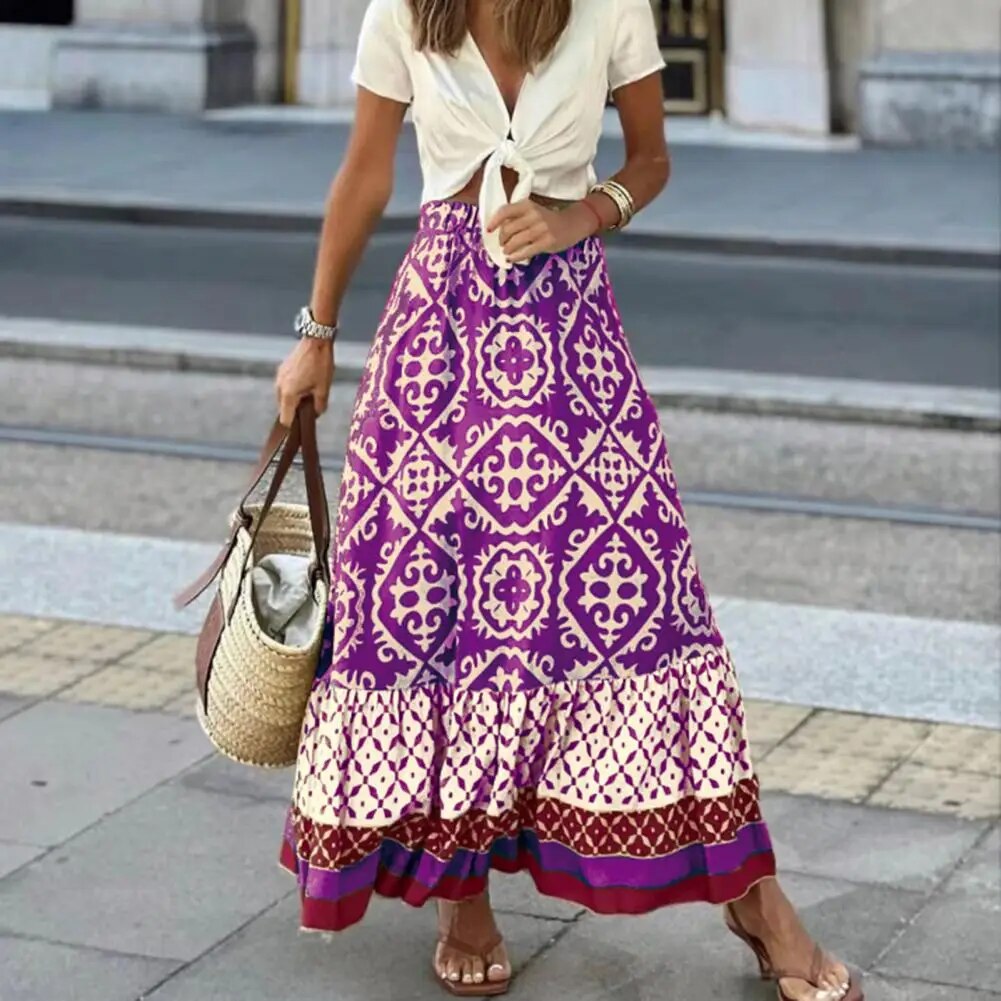 Women's Maxi High Waist Skirt – Purple