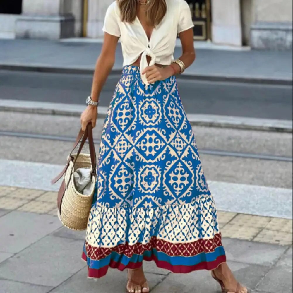 Women's Maxi High Waist Skirt – Blue