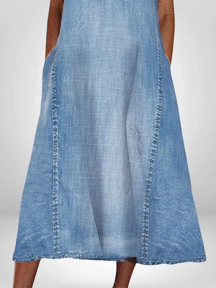Women's V Neck Midi Dress