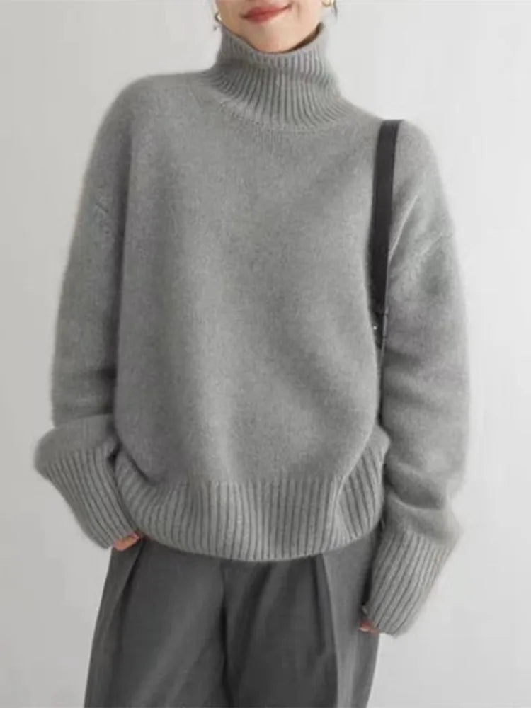 Women's Turtleneck Long Sleeve Sweater