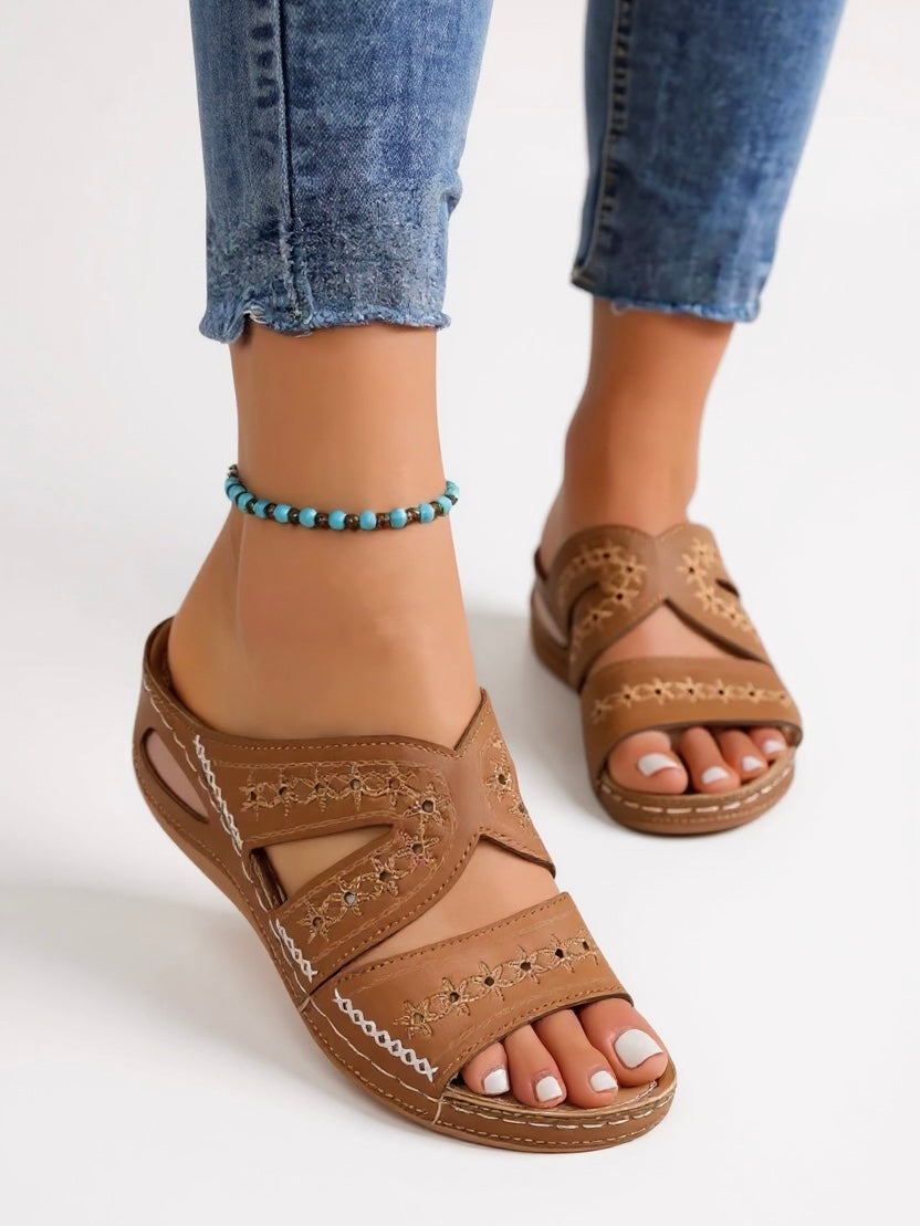 Women's Slide Sandals – Brown