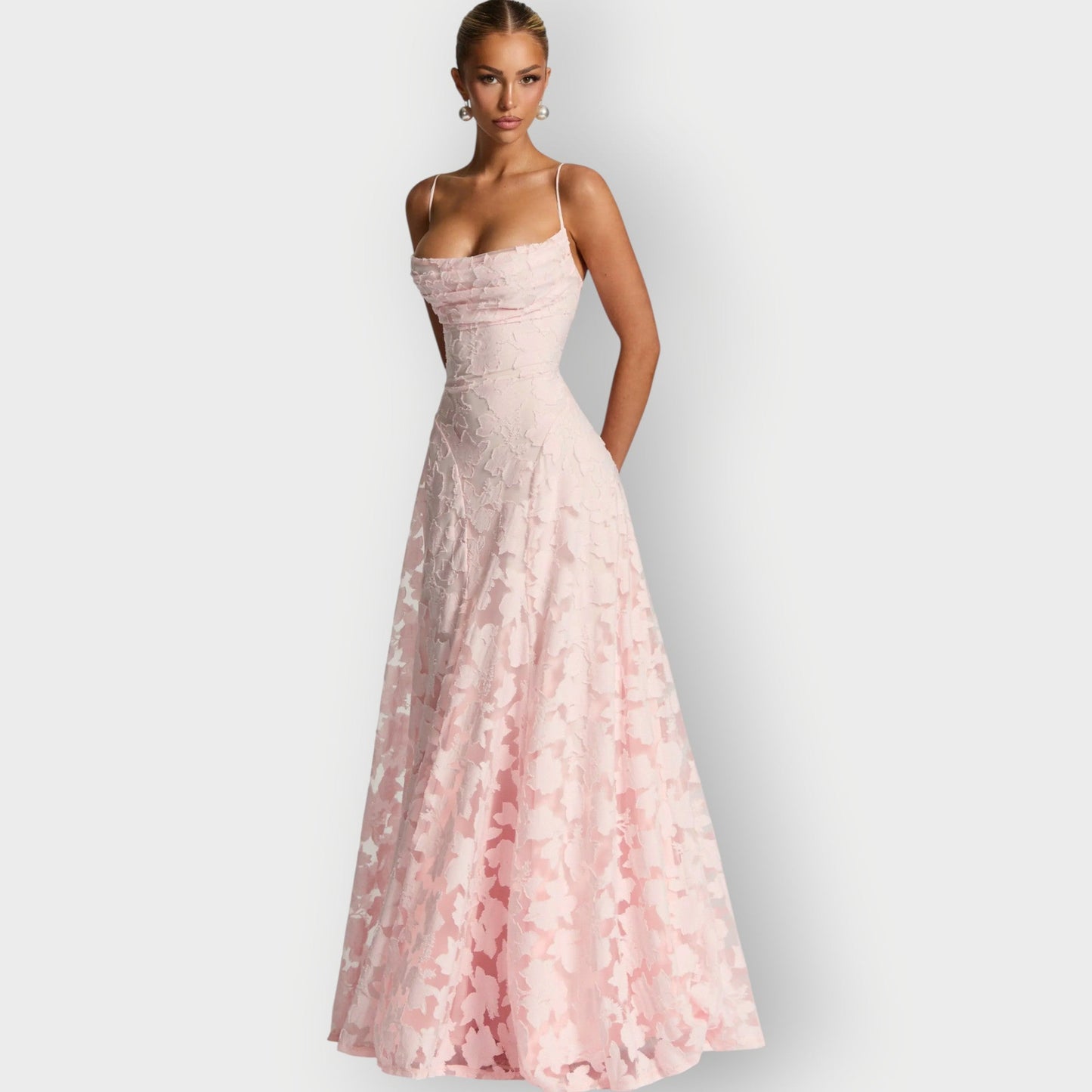Women's Evening Maxi Dress – Pink