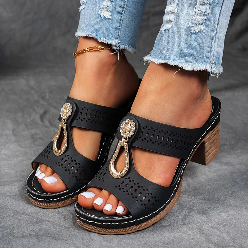 Women's Wedge Sandals – Black