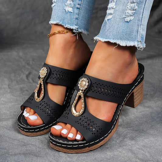 Women's Wedge Sandals – Black
