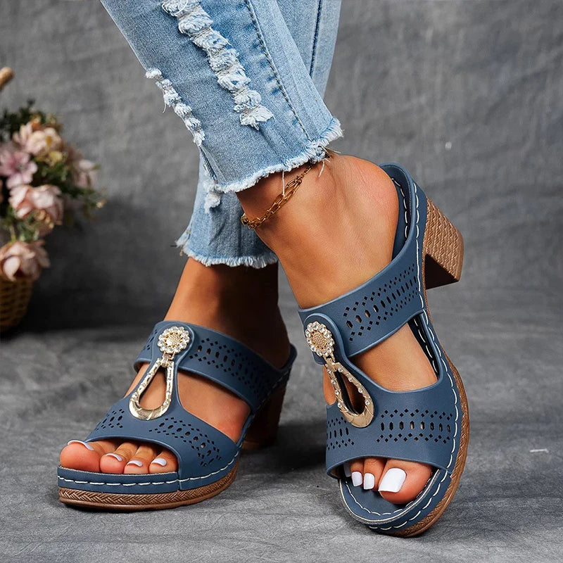Women's Wedge Sandals – Blue
