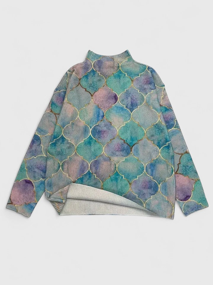 Women's Mock Neck Long Sleeve Sweater