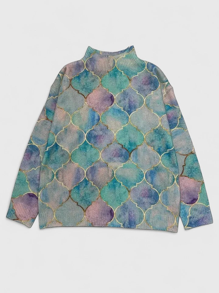Women's Mock Neck Long Sleeve Sweater