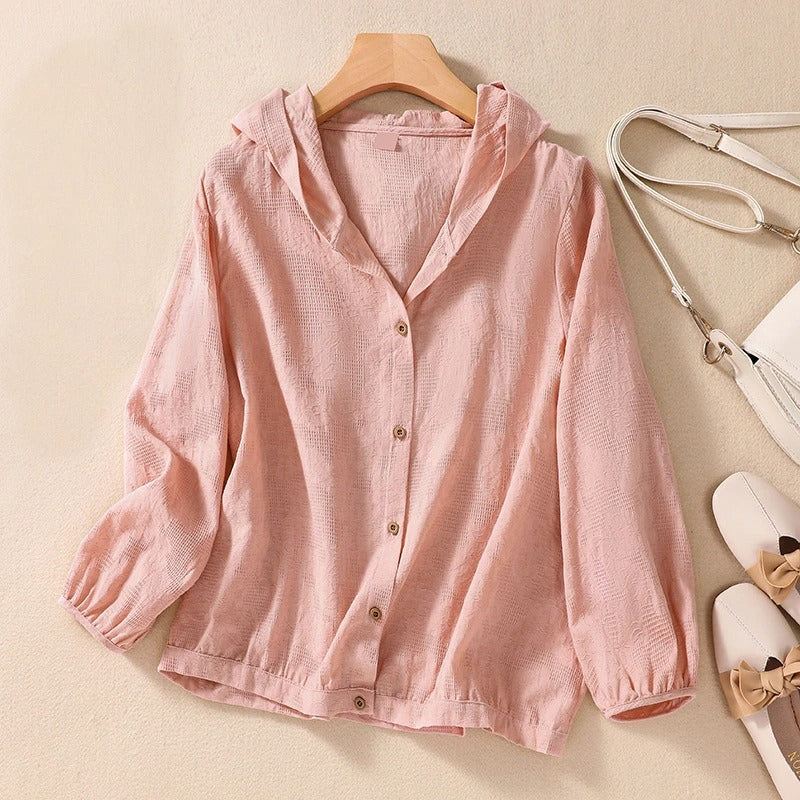 Women's Long Sleeve Blouse – Pink