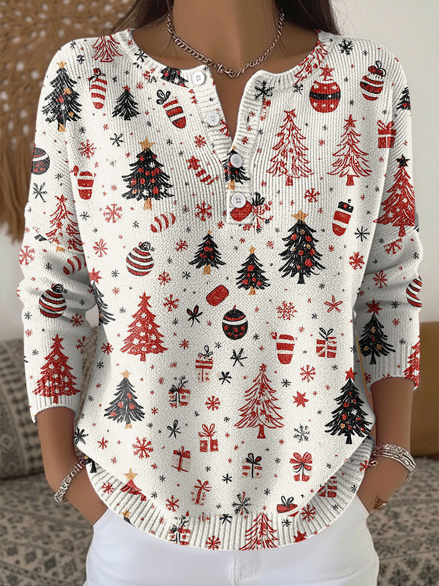 Women's Long Sleeve Sweater – White