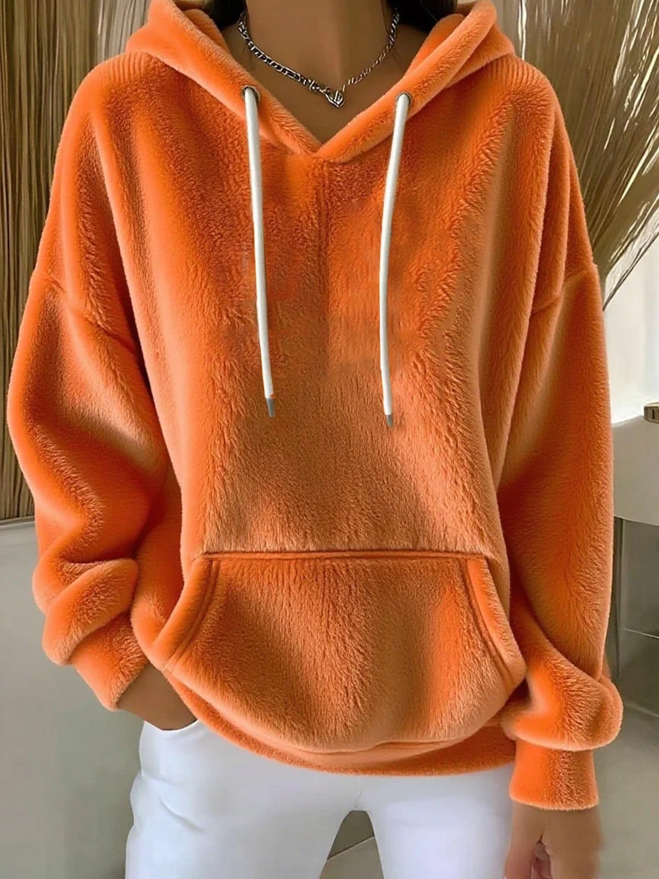 Women's Long Sleeve Hoodie – Orange