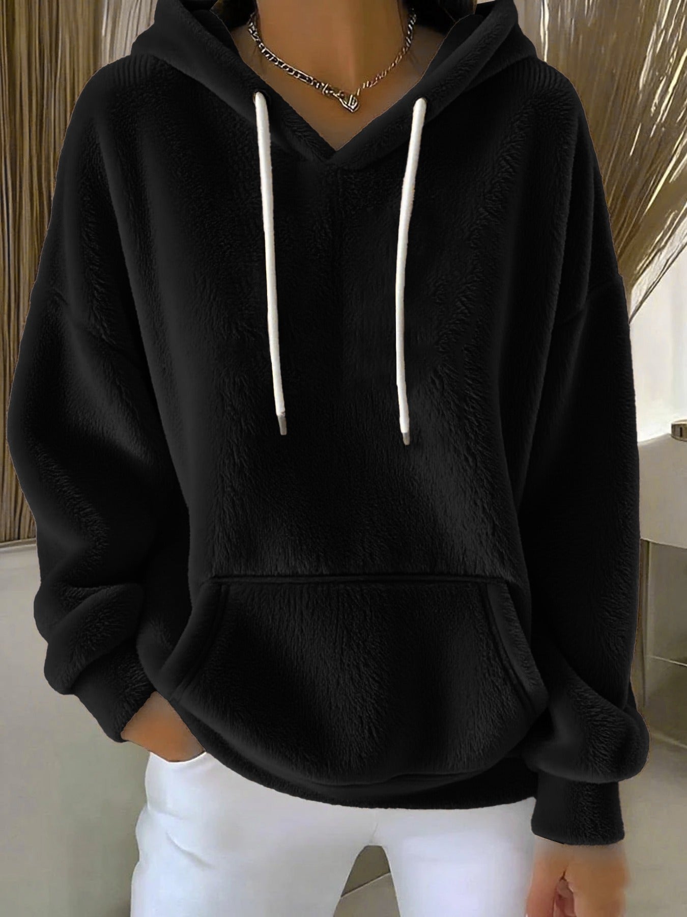 Women's Long Sleeve Hoodie – Black