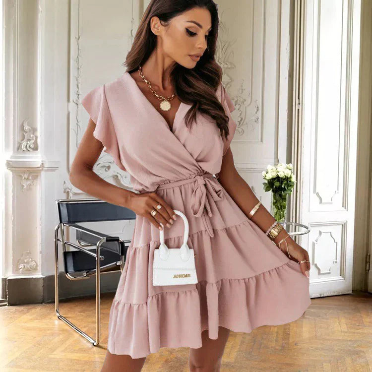 Women's Wrap Mini Dress – Pink