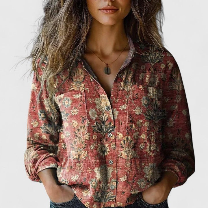 Women's Long Sleeve Blouse – Red