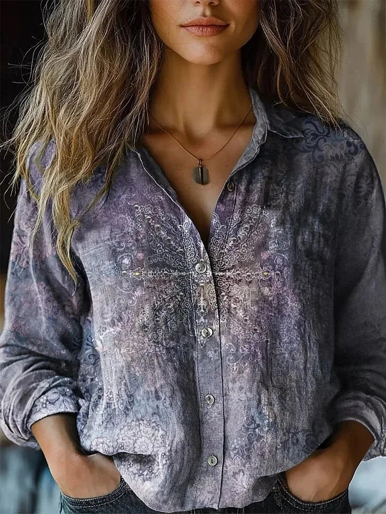 Women's Long Sleeve Blouse – Purple