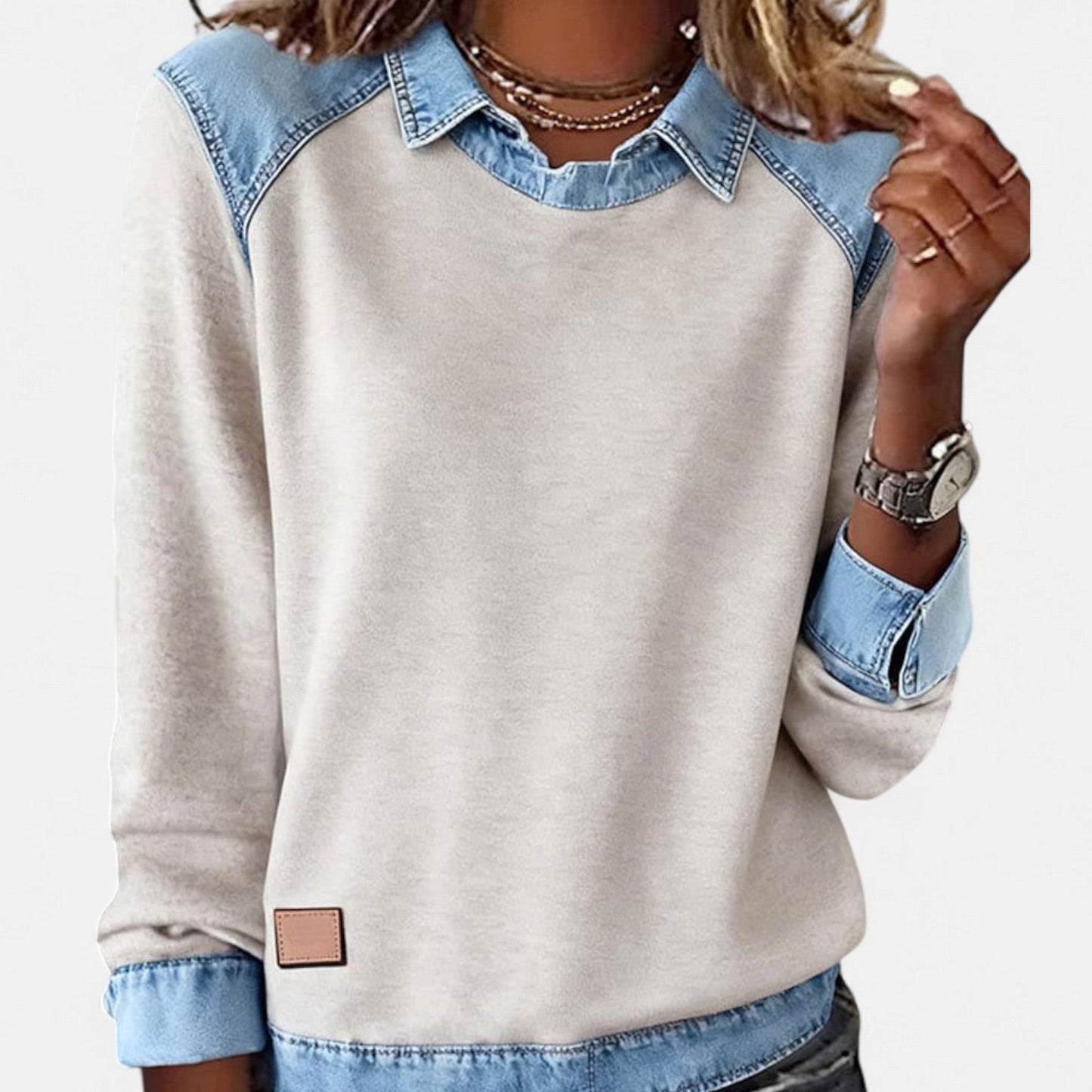 Women's Long Sleeve Sweater – Beige