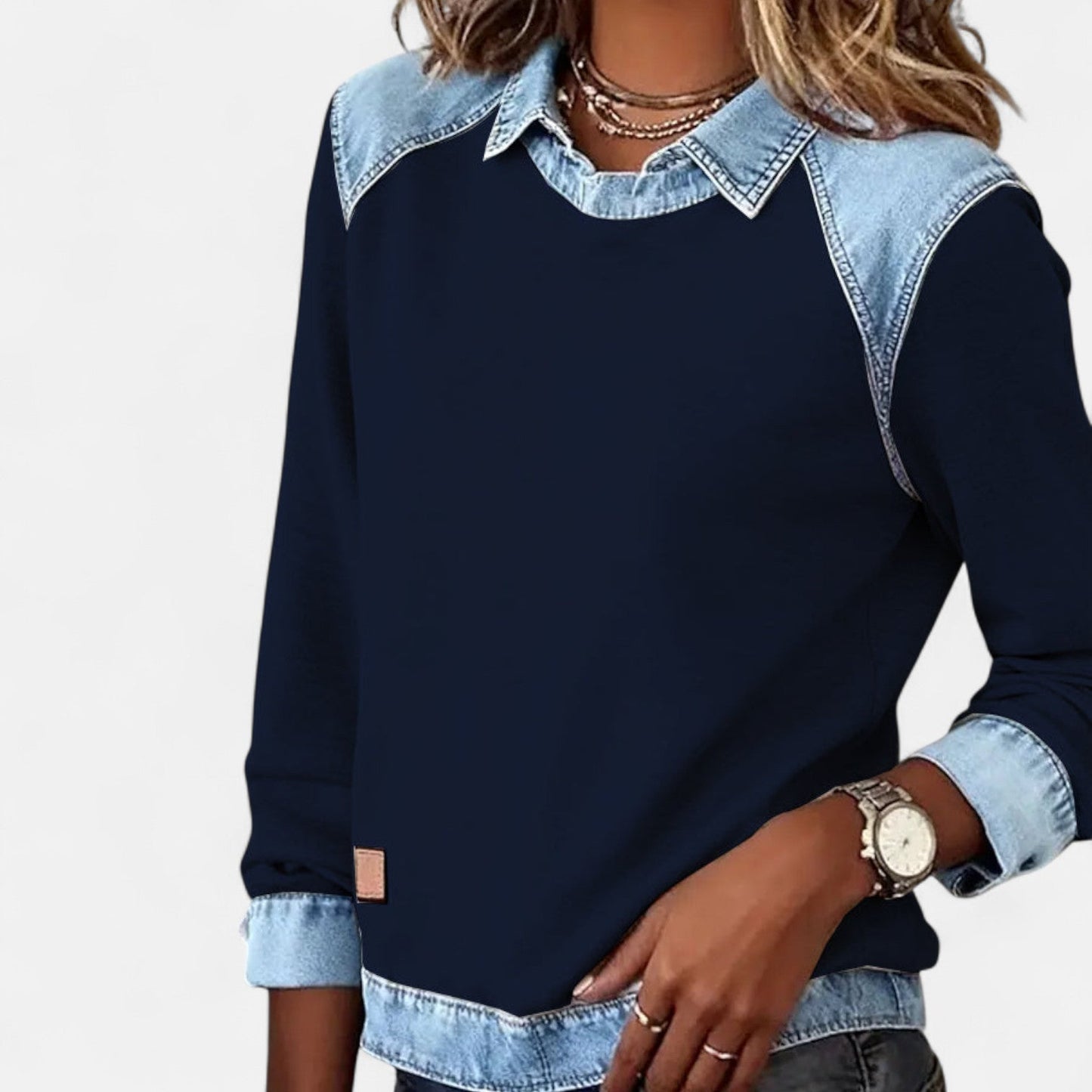 Women's Long Sleeve Sweater – Navy Blue