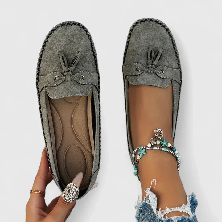 Women's Bow Flats – Grey