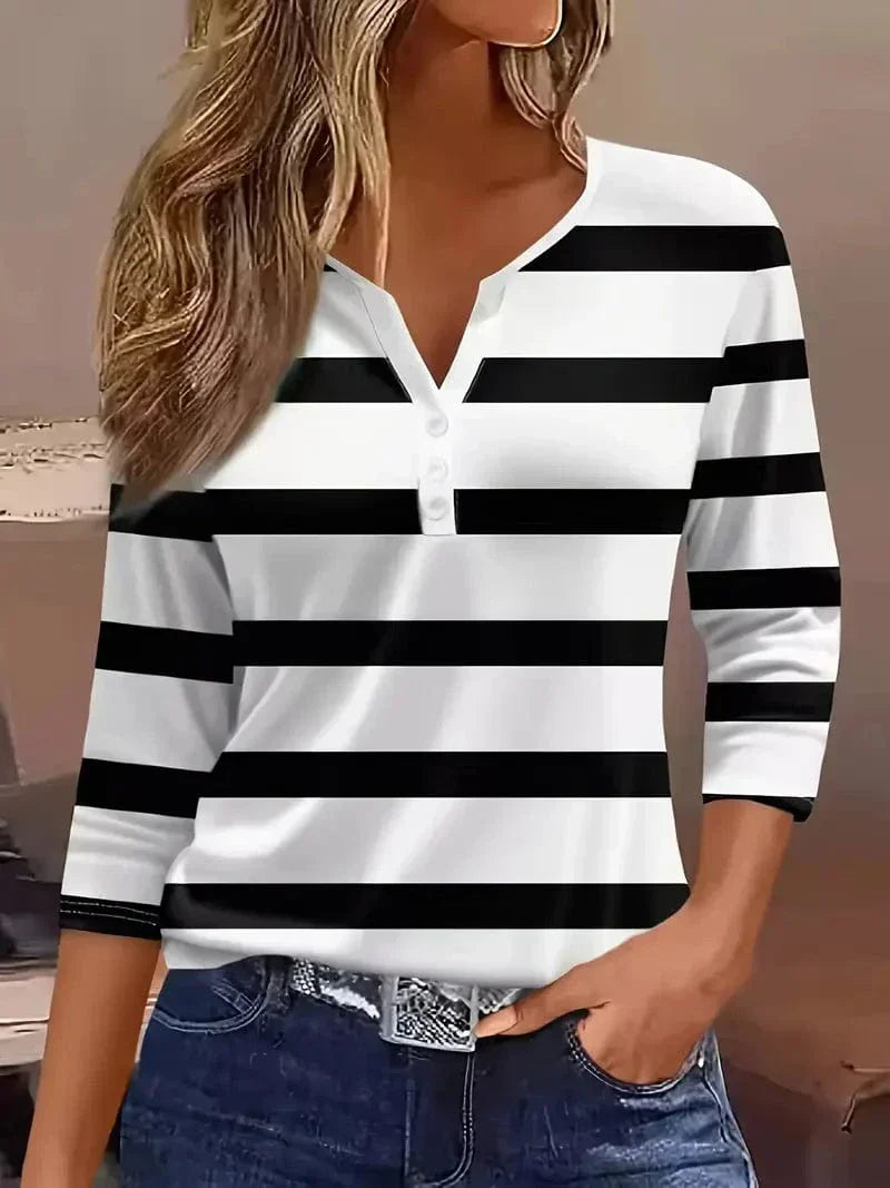 Women's V Neck Blouse – Black