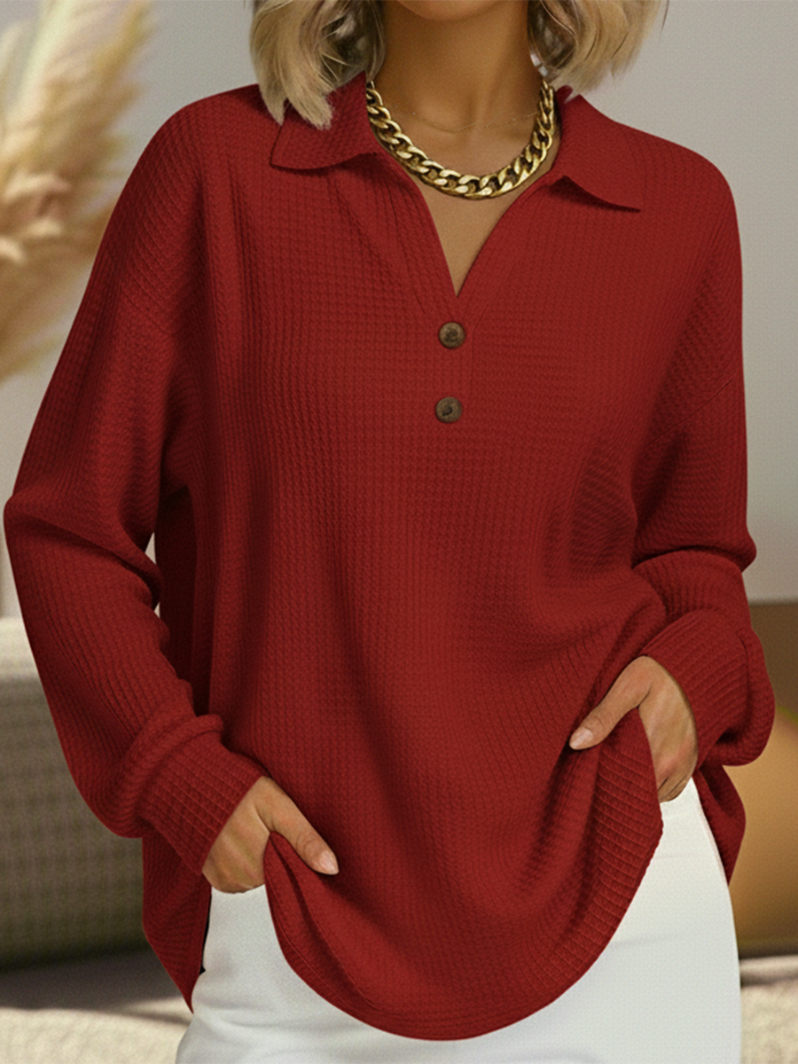 Women's Long Sleeve Sweater – Red
