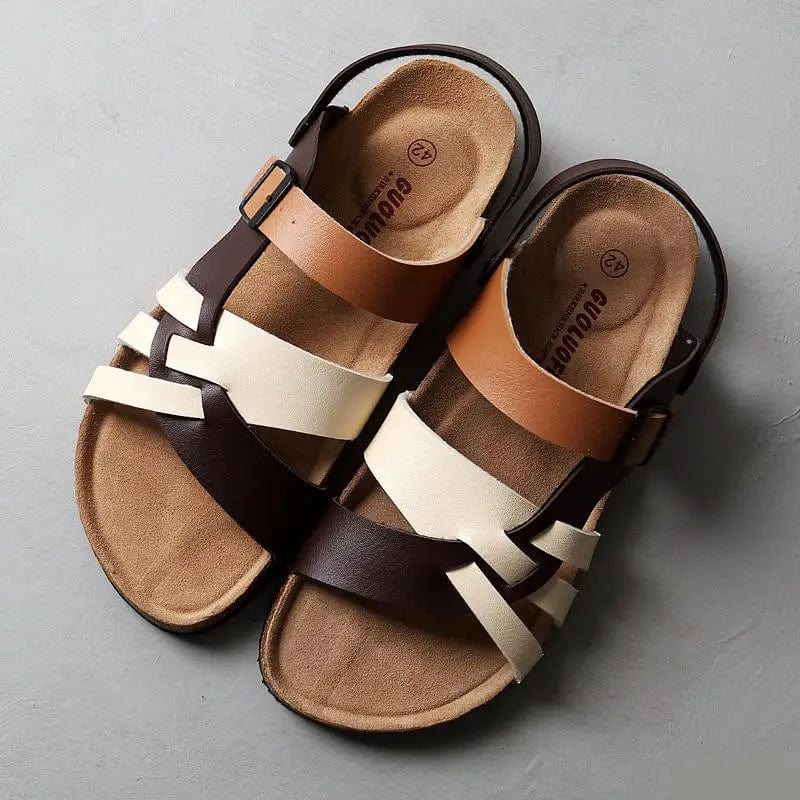Women's Strappy Flat Sandals – Brown