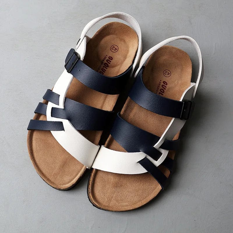 Women's Strappy Flat Sandals – Blue