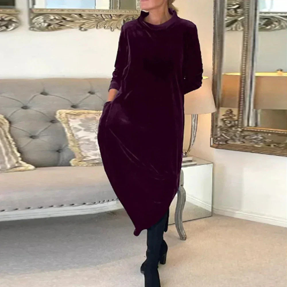 Women's Cowl Neck Long Sleeve Blouse – Purple