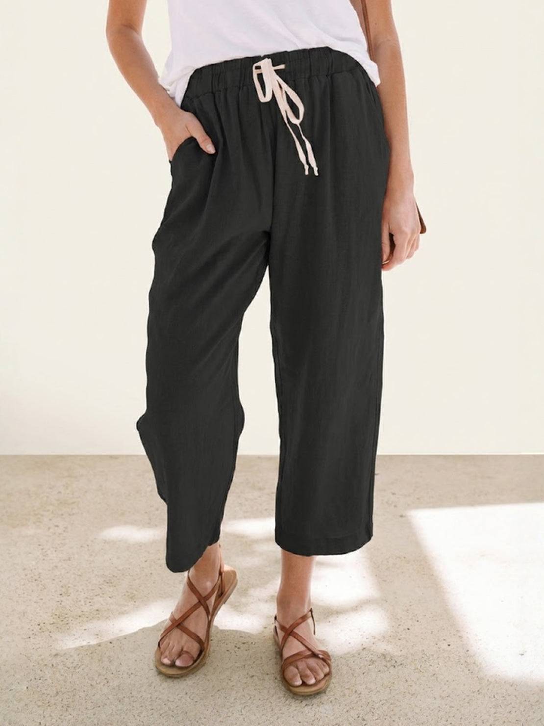 Women's Drawstring Pants – Black