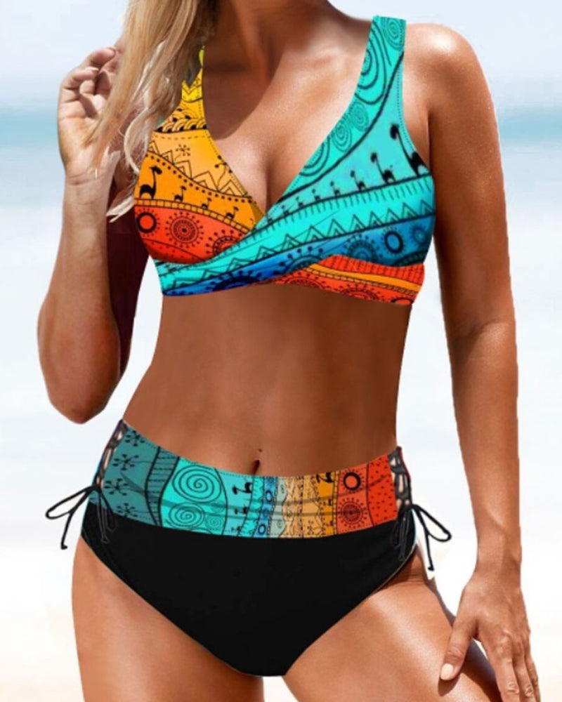 Women's Bikini – Blue/orange