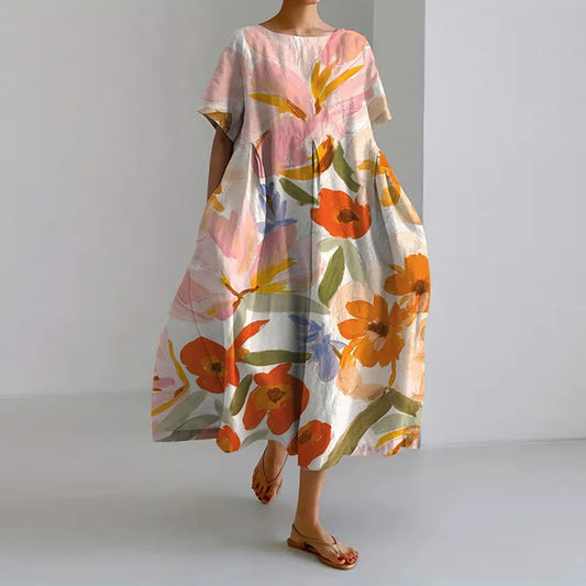 Women's Midi Dress – Orange