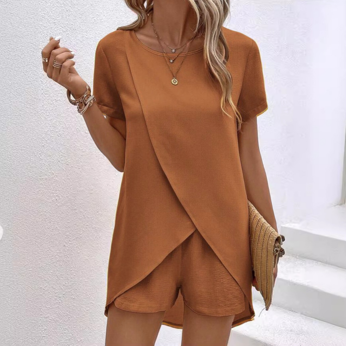 Women's Wrap Mini Dress – Orange