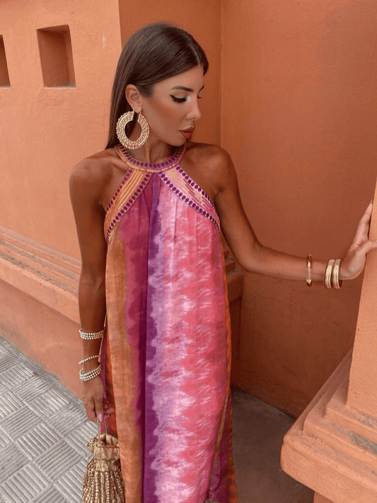 Women's Halter Maxi Dress – Multicoloured