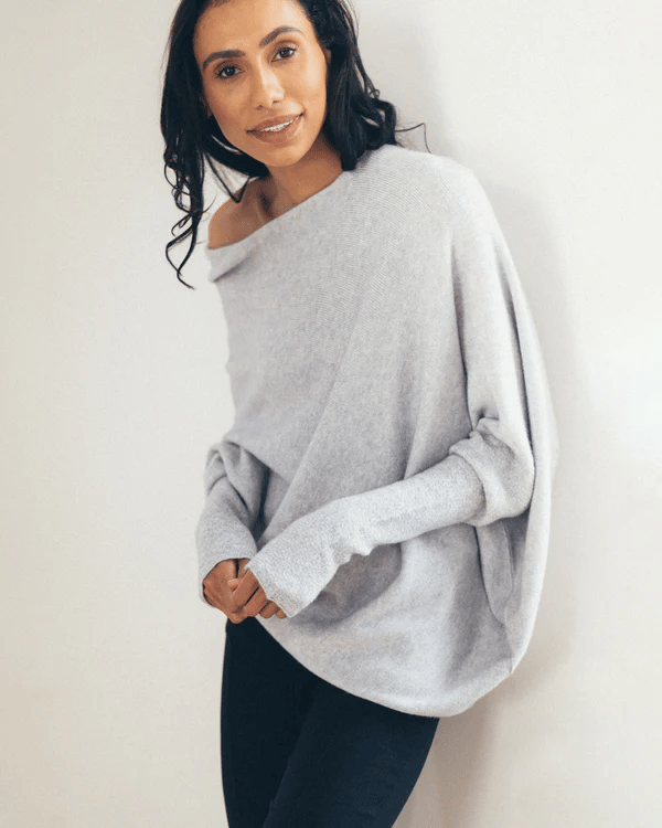 Women's Draped Off Shoulder Long Sleeve Sweater