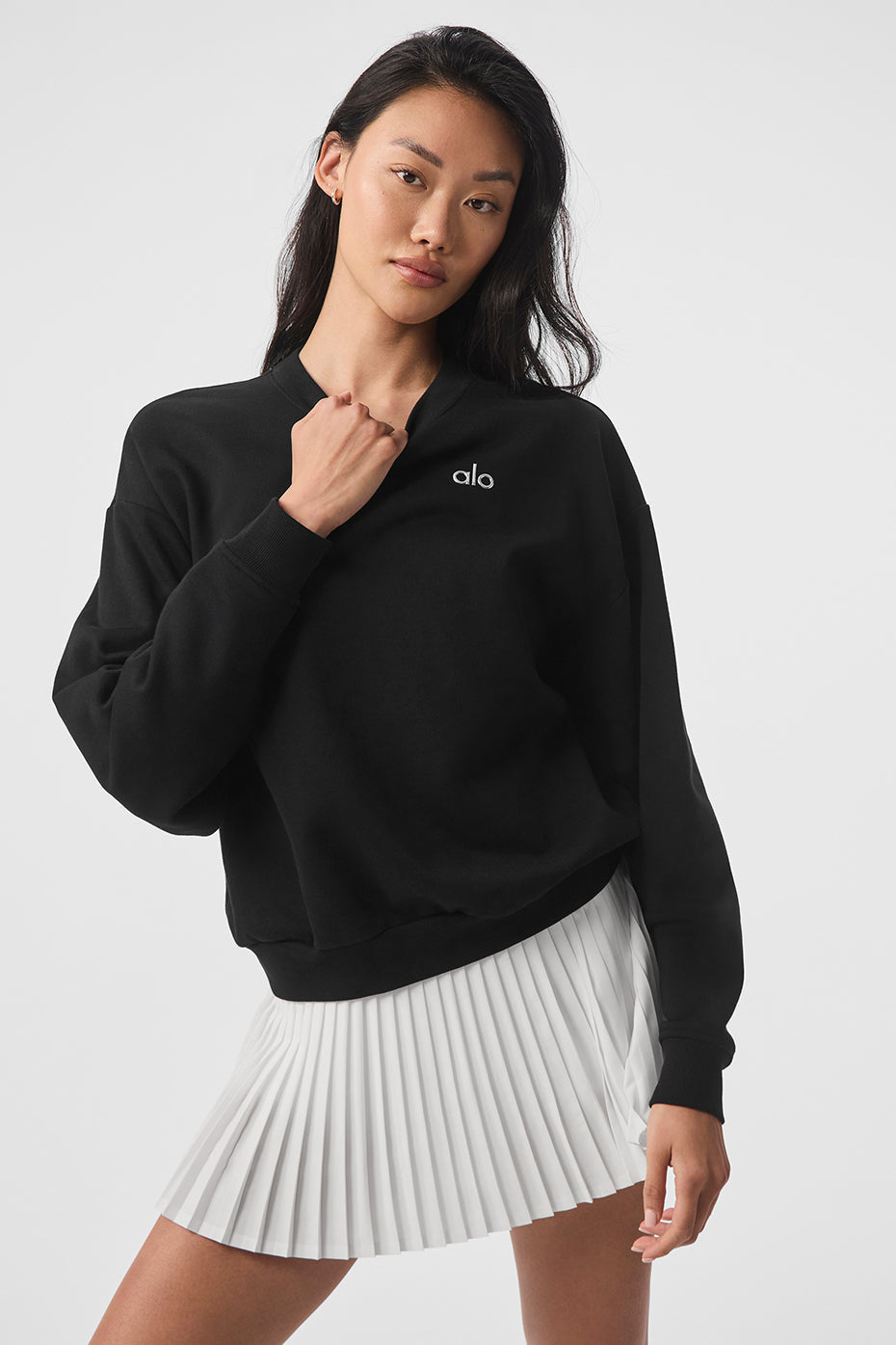 Women's Long Sleeve Pullover – Black