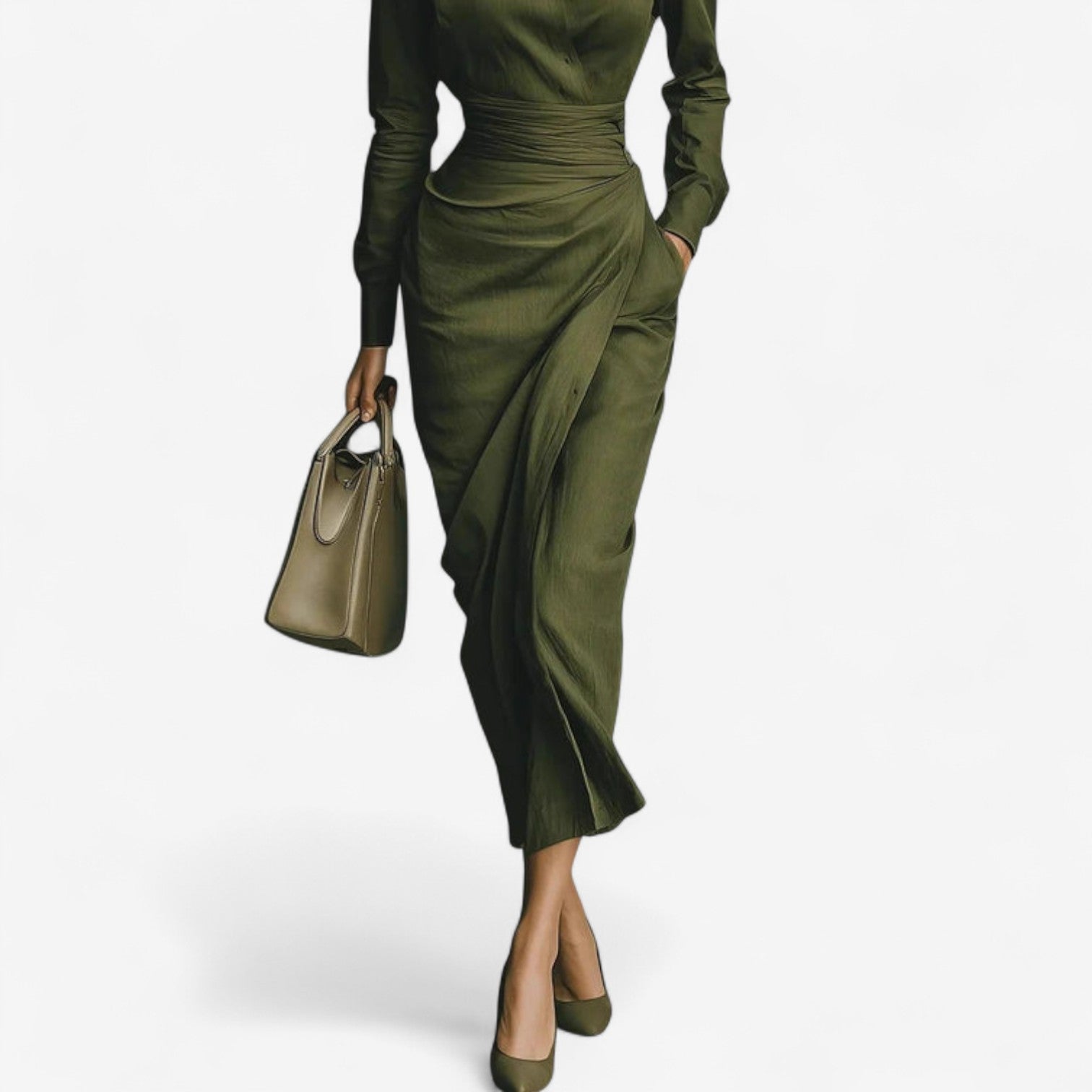 Women's Wrap Midi Dress