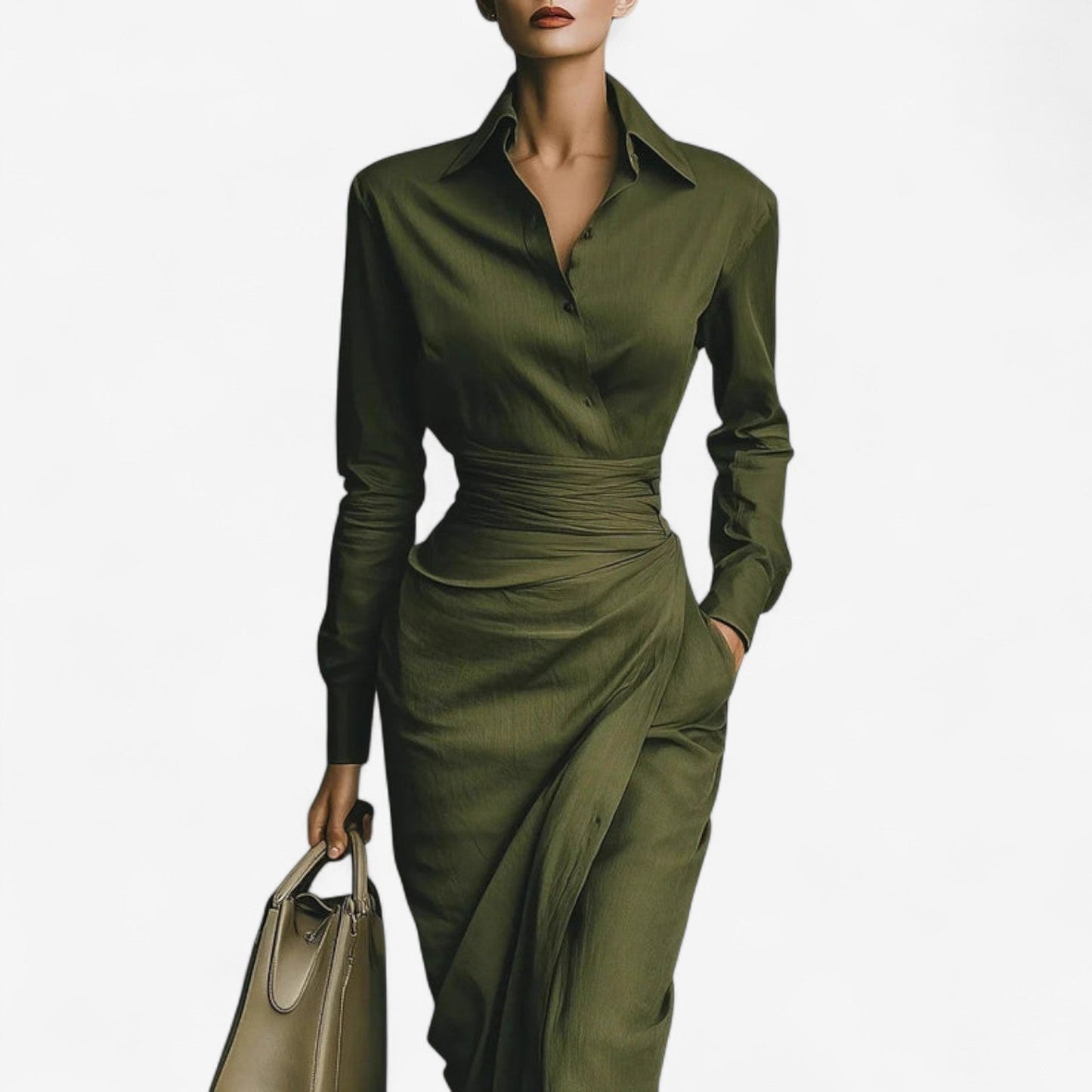 Women's Wrap Midi Dress