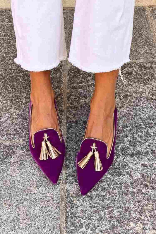 Women's Pointed Toe Loafers – Purple