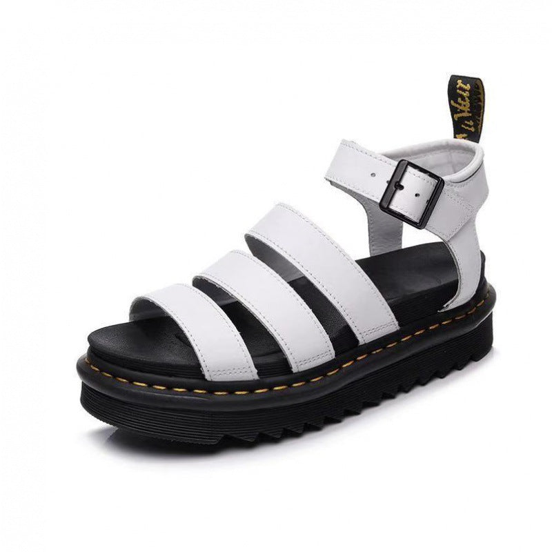 Women's Platform Strappy Sandals – White