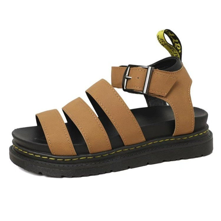 Women's Platform Strappy Sandals – Brown