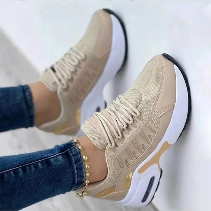 Women's Platform Chunky Sneakers – Beige