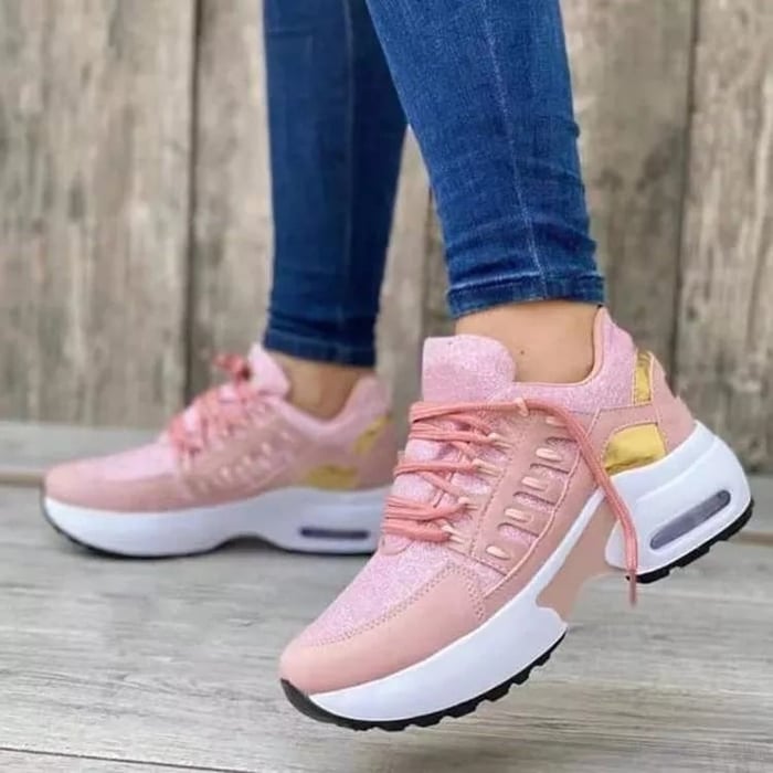 Women's Platform Chunky Sneakers – Pink