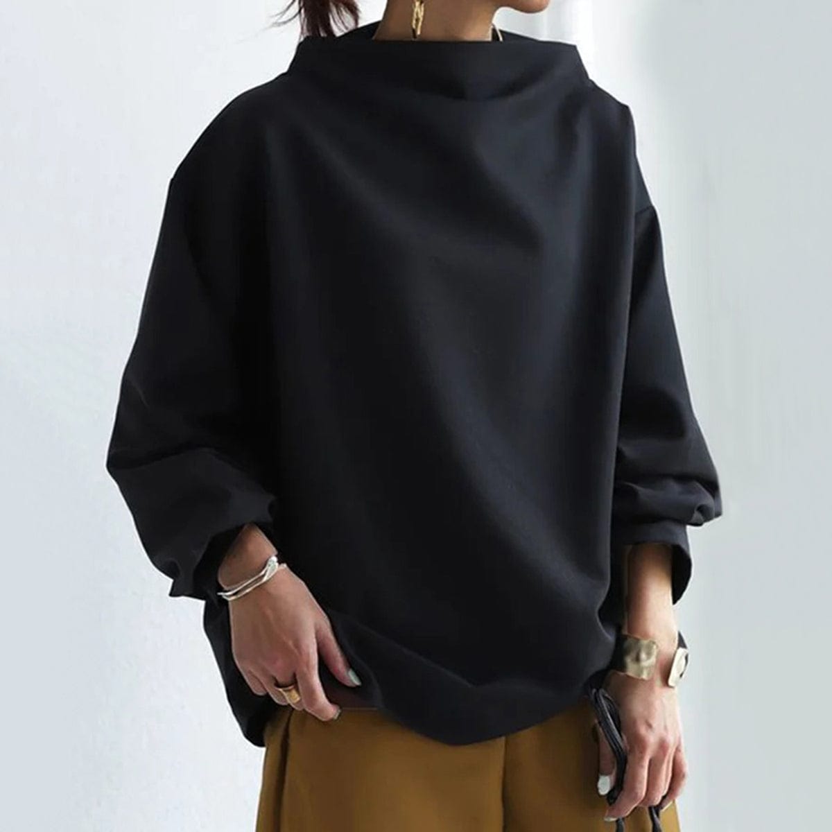 Women's Mock Neck Long Sleeve Sweater