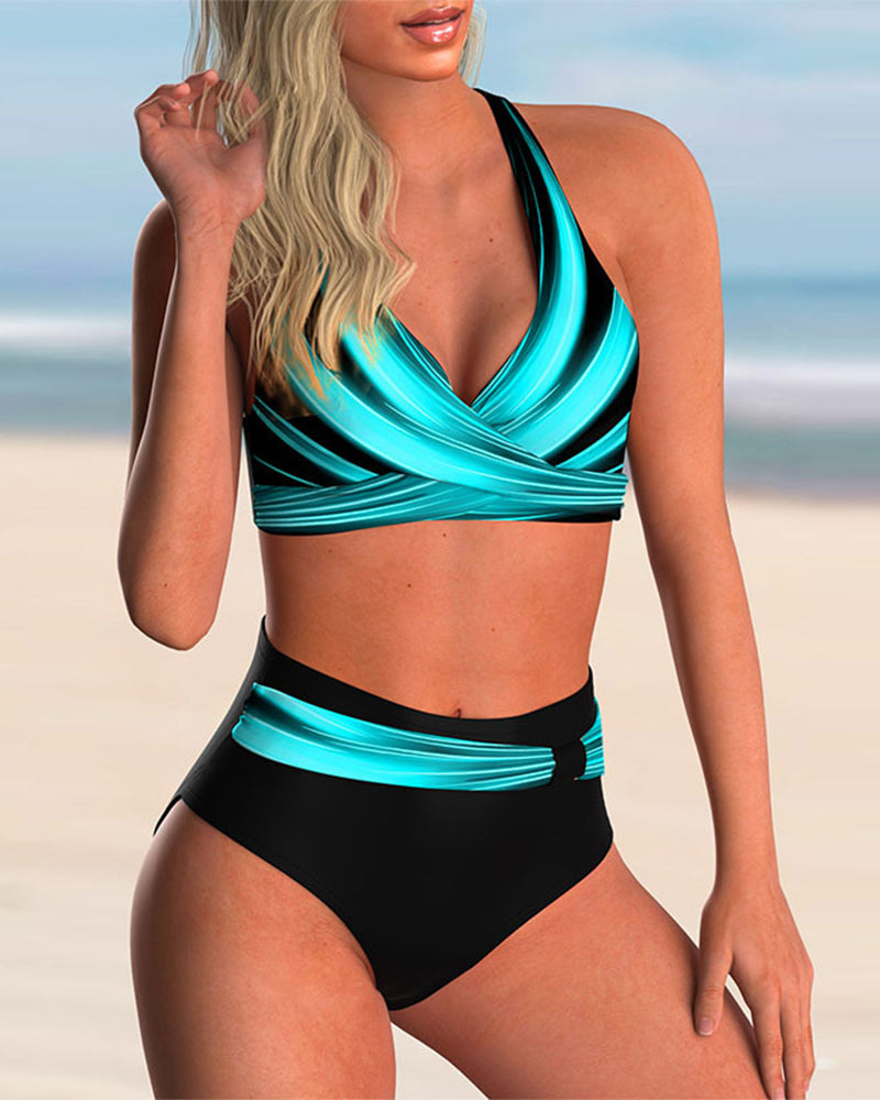 Women's Halter Bikini – Blue/black