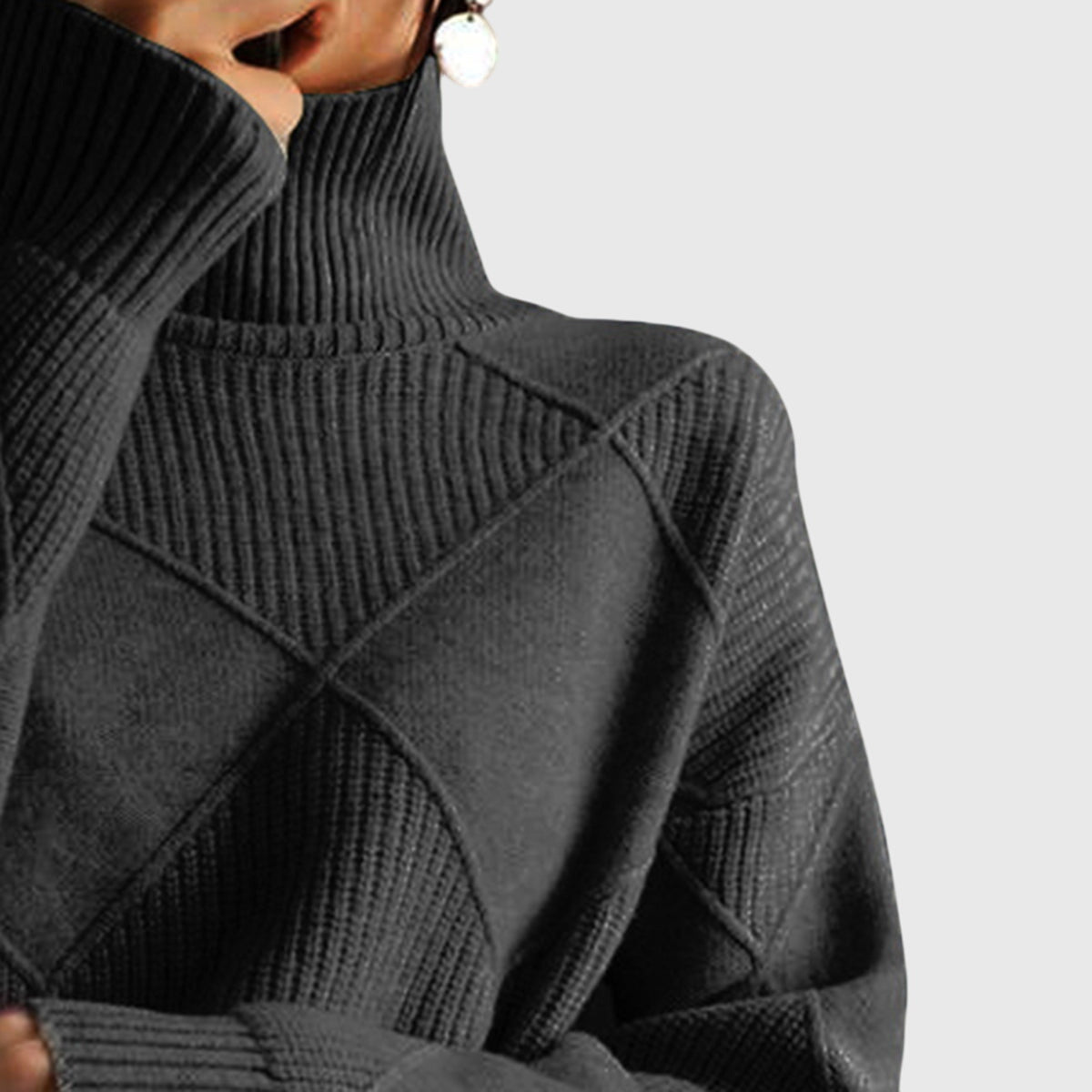 Women's Mock Neck Long Sleeve Sweater