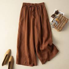 Women's Wide Leg Pants – Brown