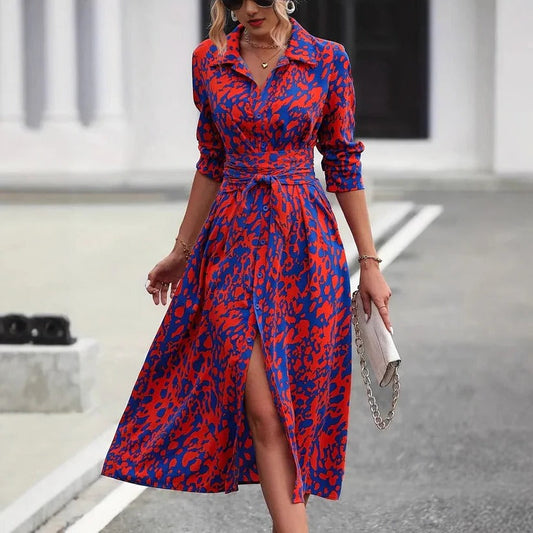 Women's Midi Dress – Orange