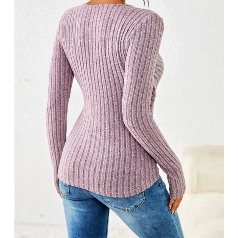 Women's Wrap V Neck Long Sleeve Blouse