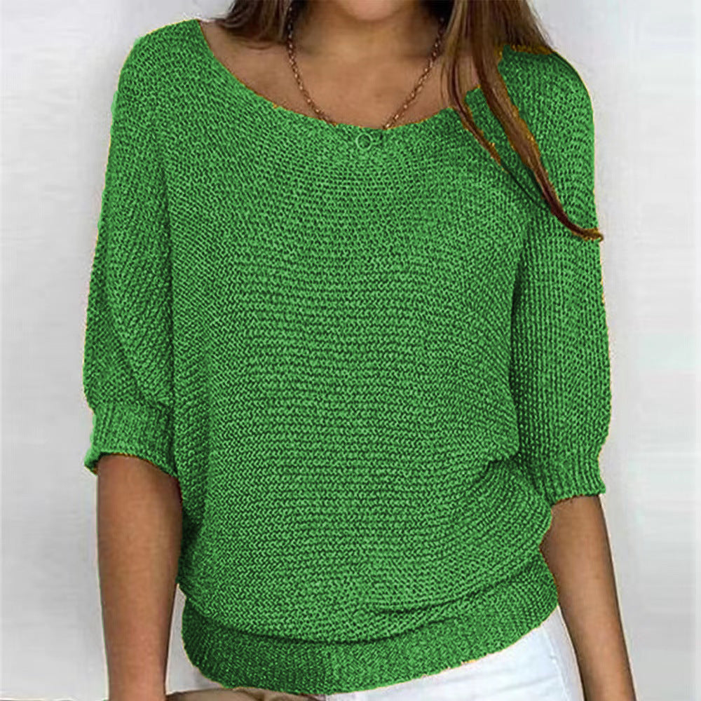 Women's V Neck Long Sleeve Sweater
